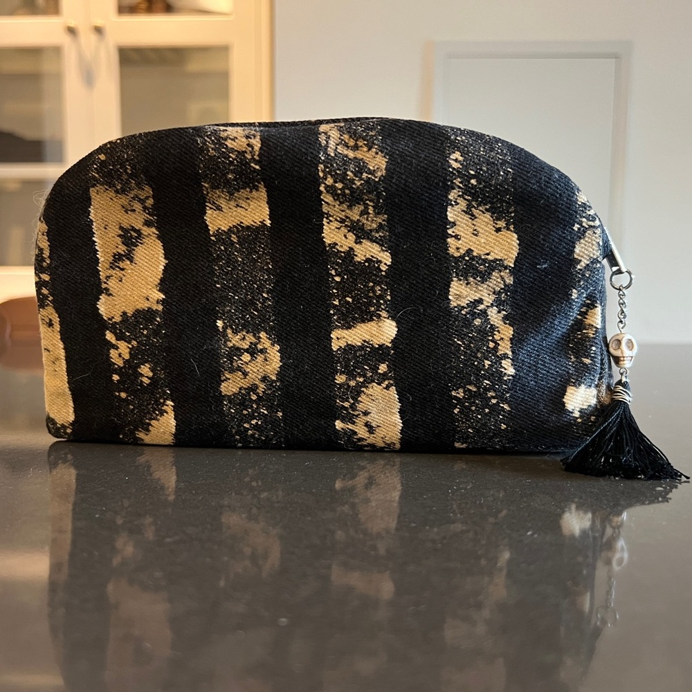 Vintage Hang Made Black Denim Toiletry Bag